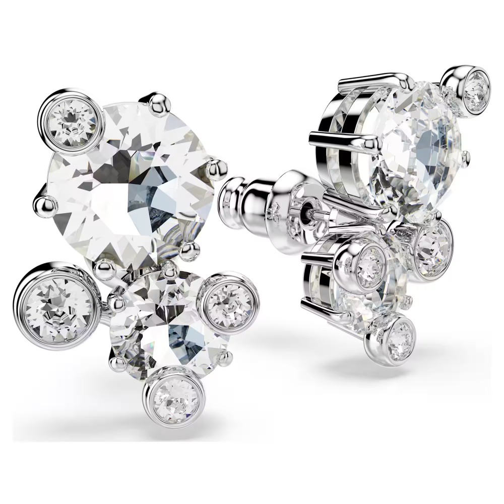 SWAROVSKI Σκουλαρίκια Constella Στρογγυλή Κοπή, Λευκά, Επιμετάλλωση ροδίου 5732253