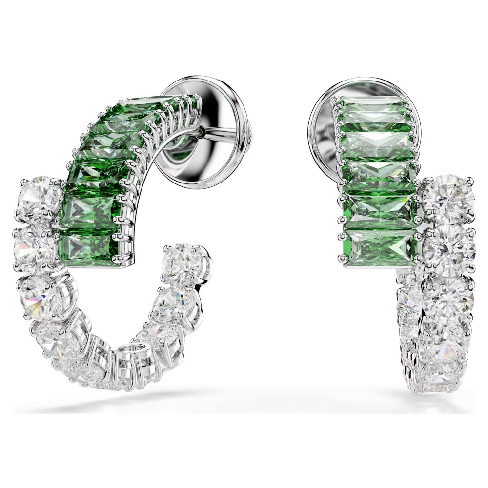 SWAROVSKI Σκουλαρίκια Matrix, Μικτή Κοπή, Πράσινο, Επιροδιωμένο 5732264