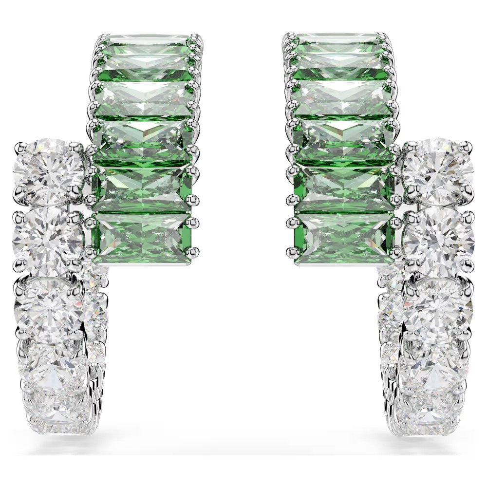SWAROVSKI Σκουλαρίκια Matrix, Μικτή Κοπή, Πράσινο, Επιροδιωμένο 5732264