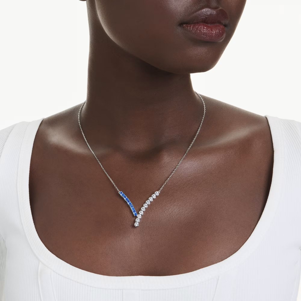 SWAROVSKI Matrix Μενταγιόν με αλυσίδα, Μπλε, Μίξη Κοπών, Επιροδιωμένο 5732265