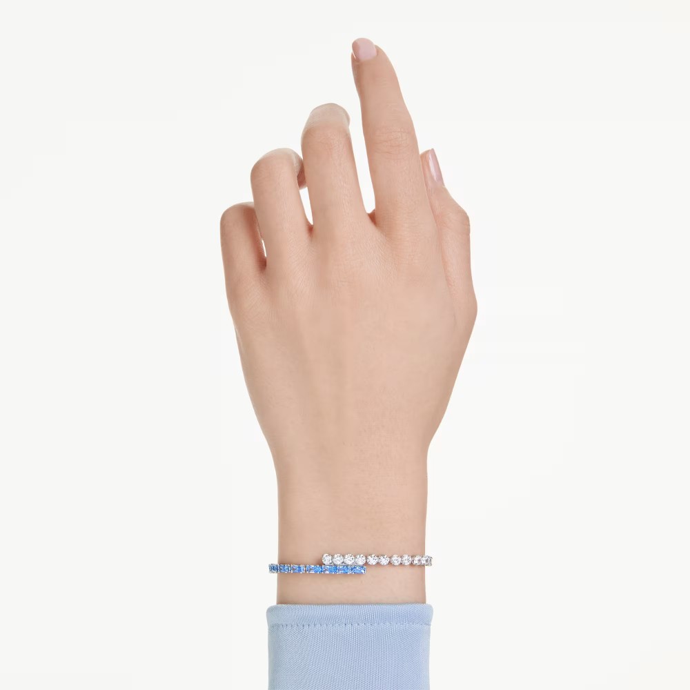 SWAROVSKI Βραχιόλι Matrix Μίξη κοπών, Μπλε, Επιμετάλλωση ροδίου 5732266