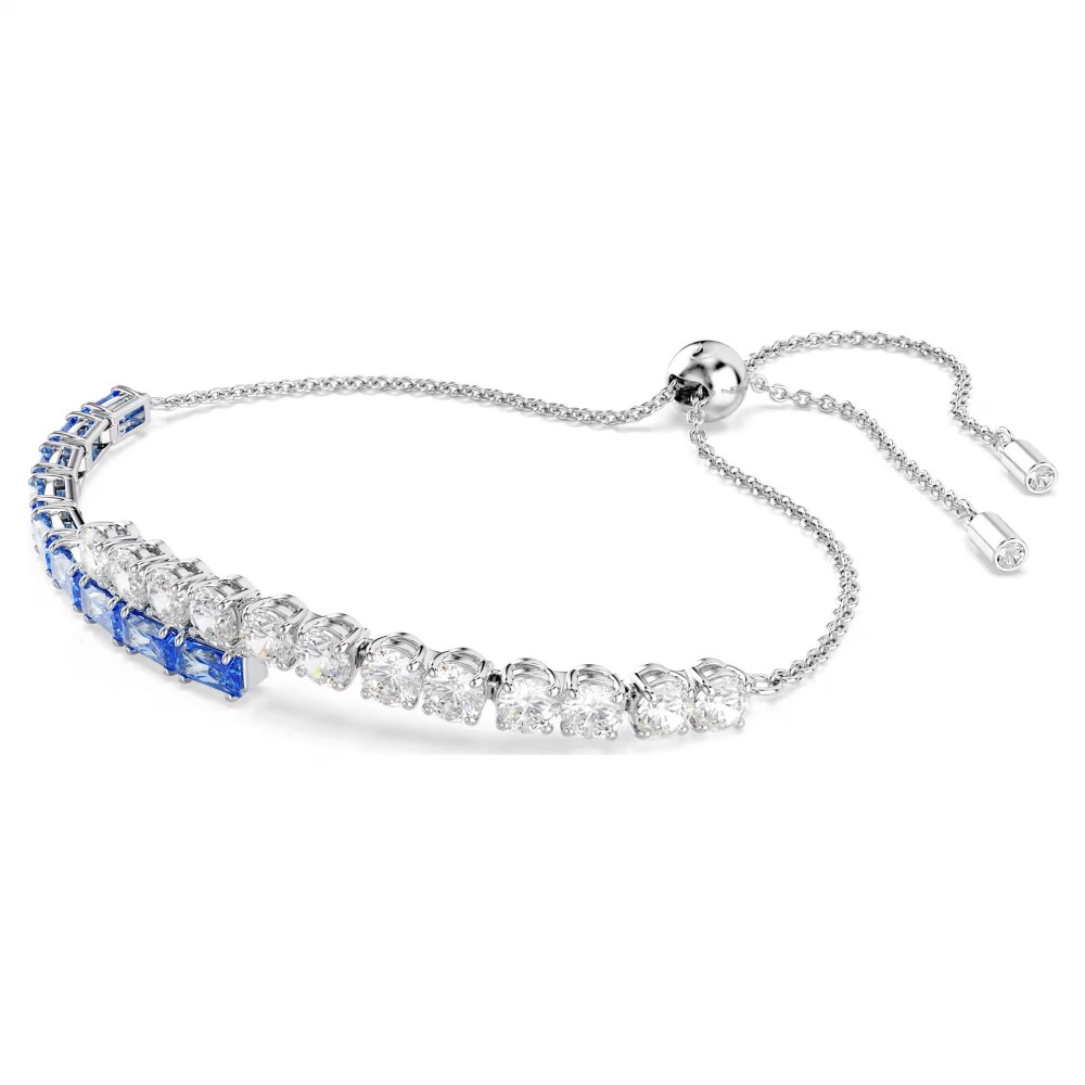 SWAROVSKI Βραχιόλι Matrix Μίξη κοπών, Μπλε, Επιμετάλλωση ροδίου 5732266