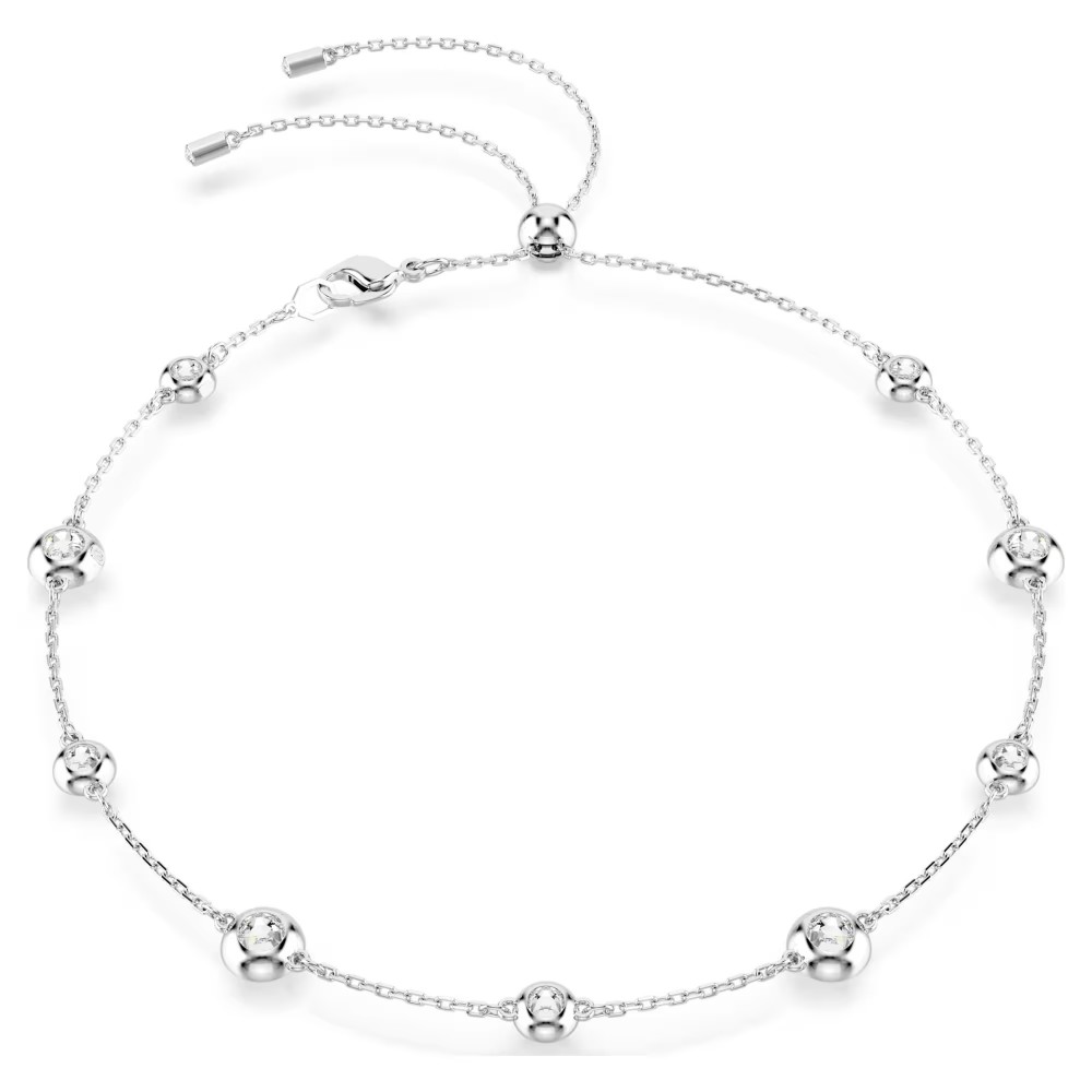 SWAROVSKI Una Angelic Κολιέ, Στρογγυλή κοπή, Λευκό, Διπλής Όψης Επιροδιωμένο 5732275