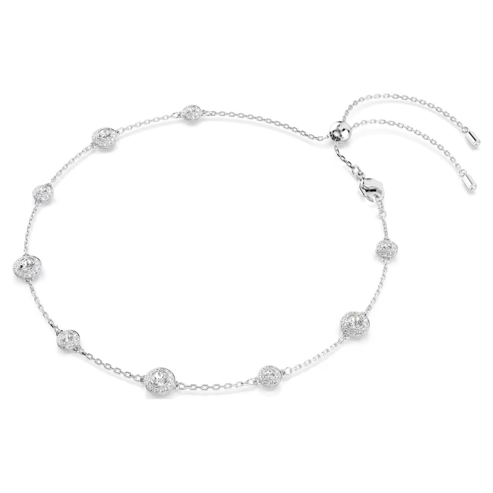 SWAROVSKI Una Angelic Κολιέ, Στρογγυλή κοπή, Λευκό, Διπλής Όψης Επιροδιωμένο 5732275