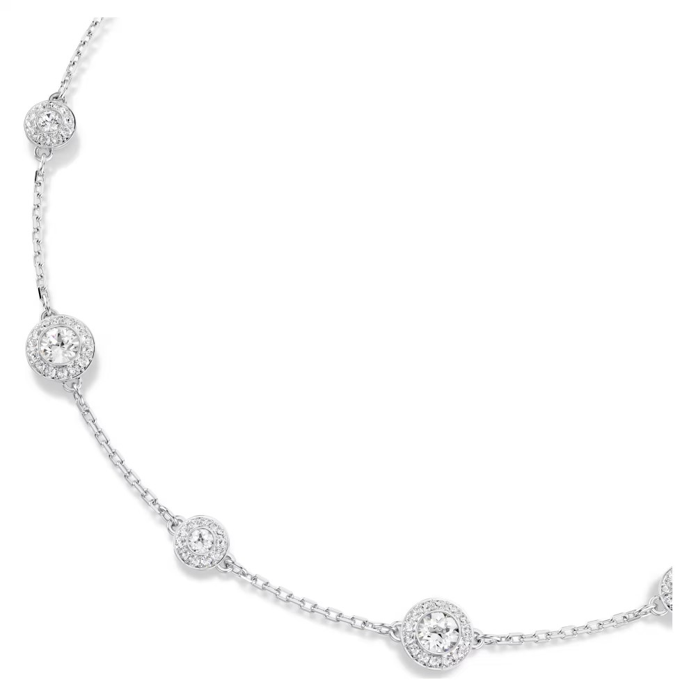 SWAROVSKI Una Angelic Κολιέ, Στρογγυλή κοπή, Λευκό, Διπλής Όψης Επιροδιωμένο 5732275
