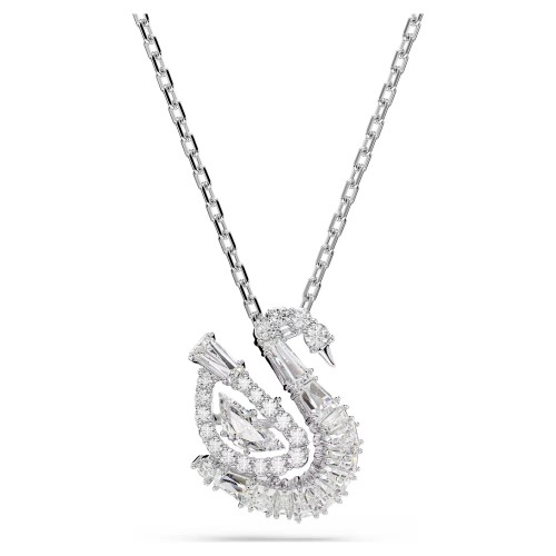 SWAROVSKI Swan Μενταγιόν Κύκνος, Μίξη Κοπών, Λευκό, Επιροδιωμένο 5732412