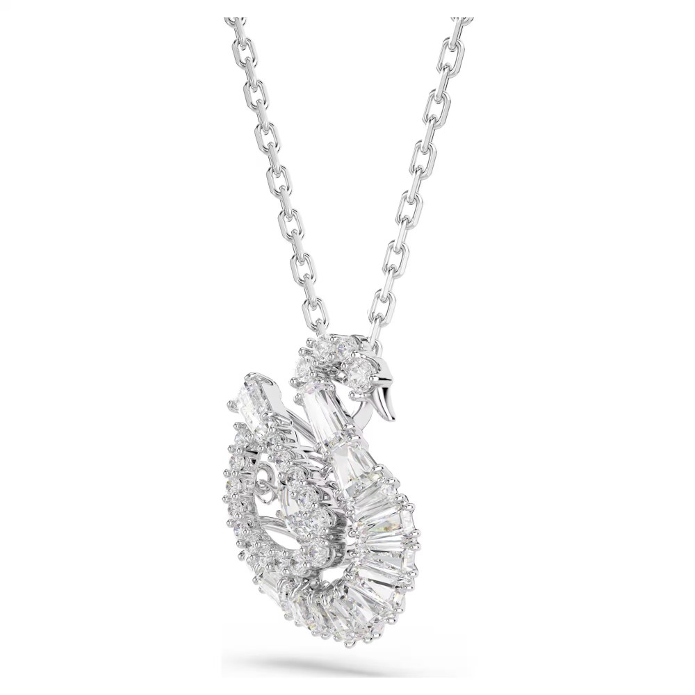 SWAROVSKI Swan Μενταγιόν Κύκνος, Μίξη Κοπών, Λευκό, Επιροδιωμένο 5732412