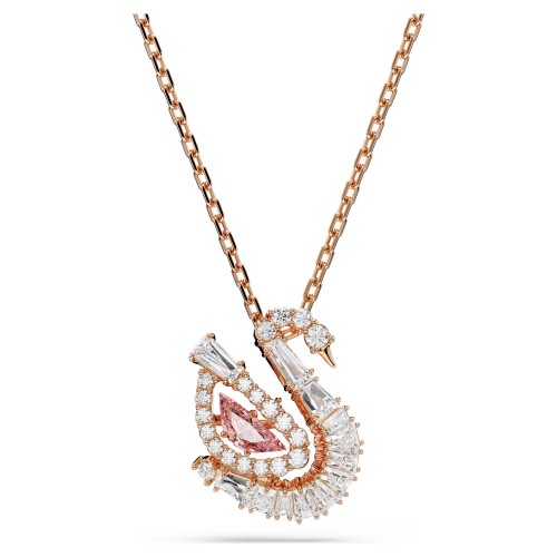SWAROVSKI Swan Κολιέ Κύκνος, Μίξη Κοπών, Ροζ, Ροζ-Χρυσό 5732414