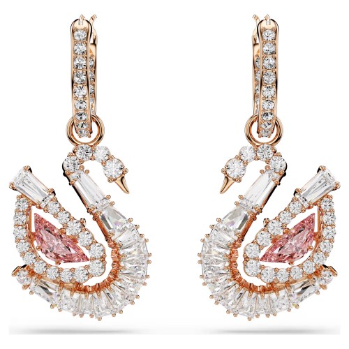 SWAROVSKI Σκουλαρίκια-Σταγόνα Swan Pave, Ροζ, Επιμετάλλωση σε ροζ χρυσό τόνο 5732415