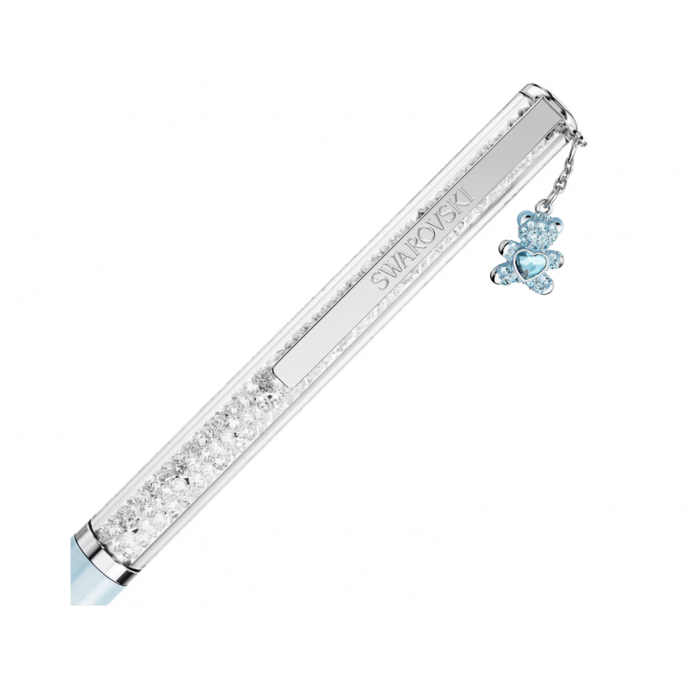 SWAROVSKI Crystalline Στυλό, Αρκουδάκι, Μπλε, Λακαρισμένο, Επιμετάλλωση Χρωμίου 5732980