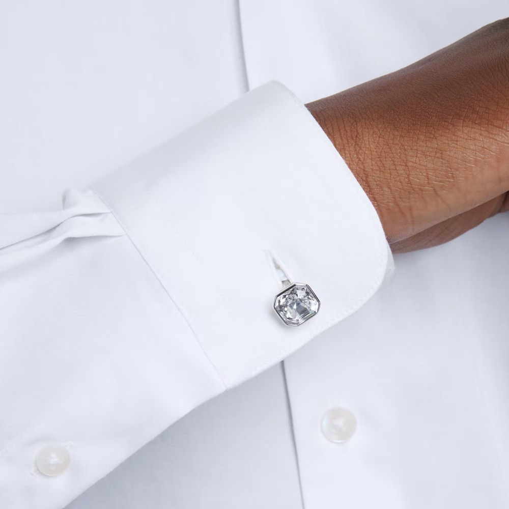 SWAROVSKI Millenia Μανικετόκουμπα Οκτάγωνη κοπή, Λευκό, Επιροδιωμένα 5733306