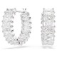 SWAROVSKI Κρίκοι Matrix, Κοπή Baguette, Λευκά, Επιροδιωμένα 5733397