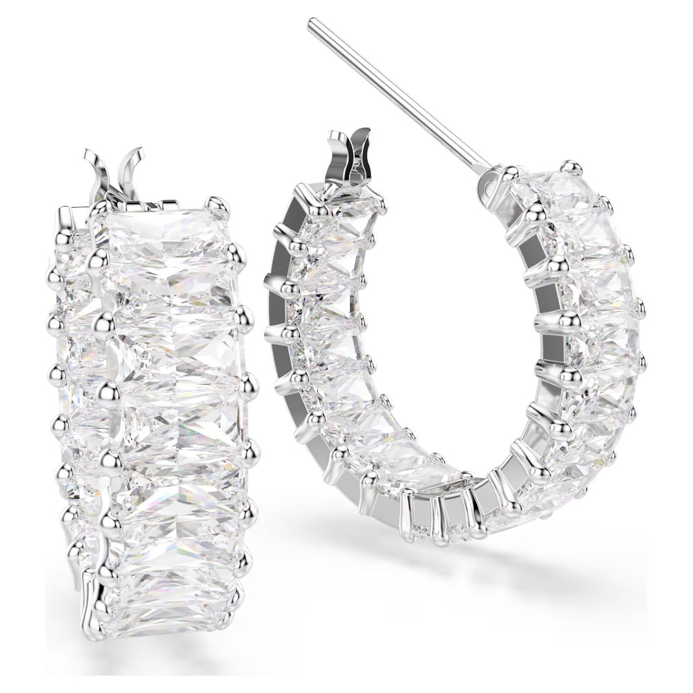 SWAROVSKI Κρίκοι Matrix, Κοπή Baguette, Λευκά, Επιροδιωμένα 5733397