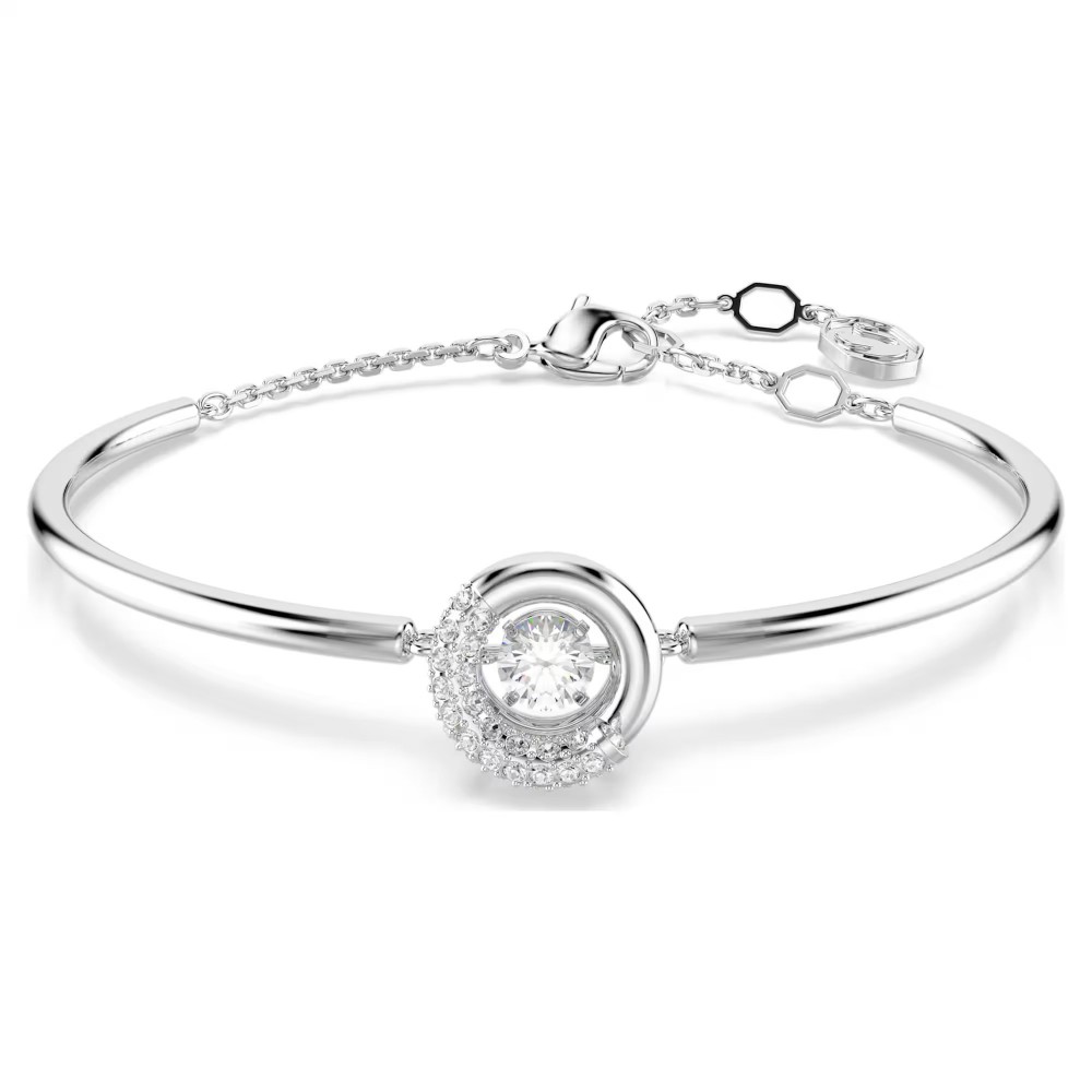 SWAROVSKI Dextera Άκαμπτο βραχιόλι, λευκό, Στρογγυλή Κοπή, Επιμετάλλωση Ροδίου 5733399
