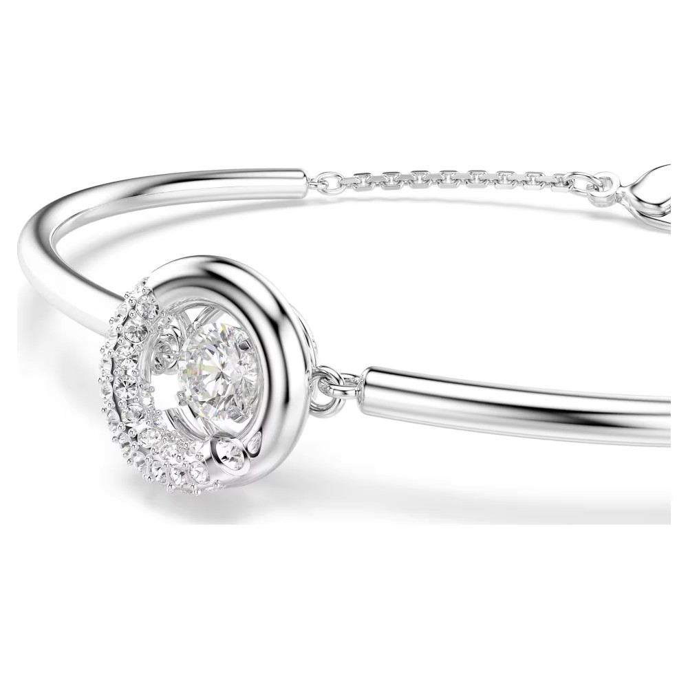 SWAROVSKI Dextera Άκαμπτο βραχιόλι, λευκό, Στρογγυλή Κοπή, Επιμετάλλωση Ροδίου 5733399