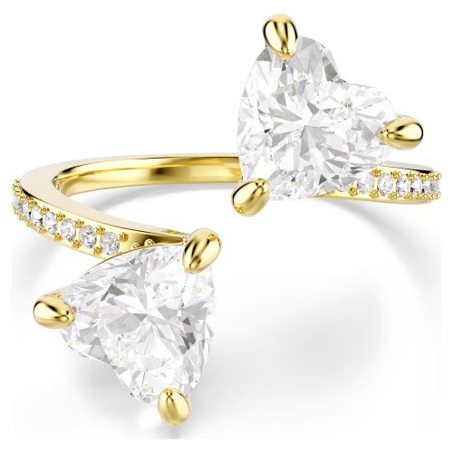 SWAROVSKI Δαχτυλίδι Mesmera, Ανοικτό, Κοπή "Καρδιά", Λευκό, Επιμετάλλωση σε Χρυσό Τόνο 5733477