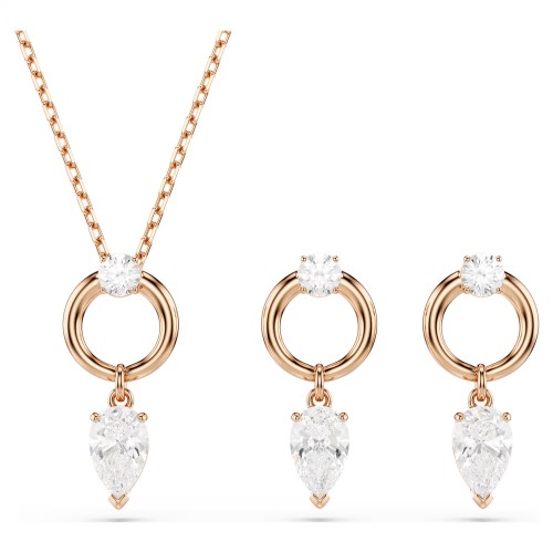 SWAROVSKI Mesmera Set, Κοπή Pear, Στρογγυλή Κοπή, Ροζ-Χρυσό 5733808