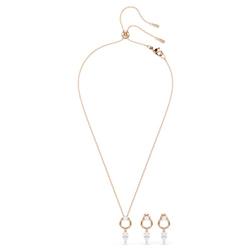SWAROVSKI Mesmera Set, Κοπή Pear, Στρογγυλή Κοπή, Ροζ-Χρυσό 5733808