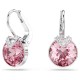SWAROVSKI Σκουλαρίκια-σταγόνα Bella, Στρογγυλή Κοπή, Ροζ, Επιμετάλλωση Ροδίου 5734235