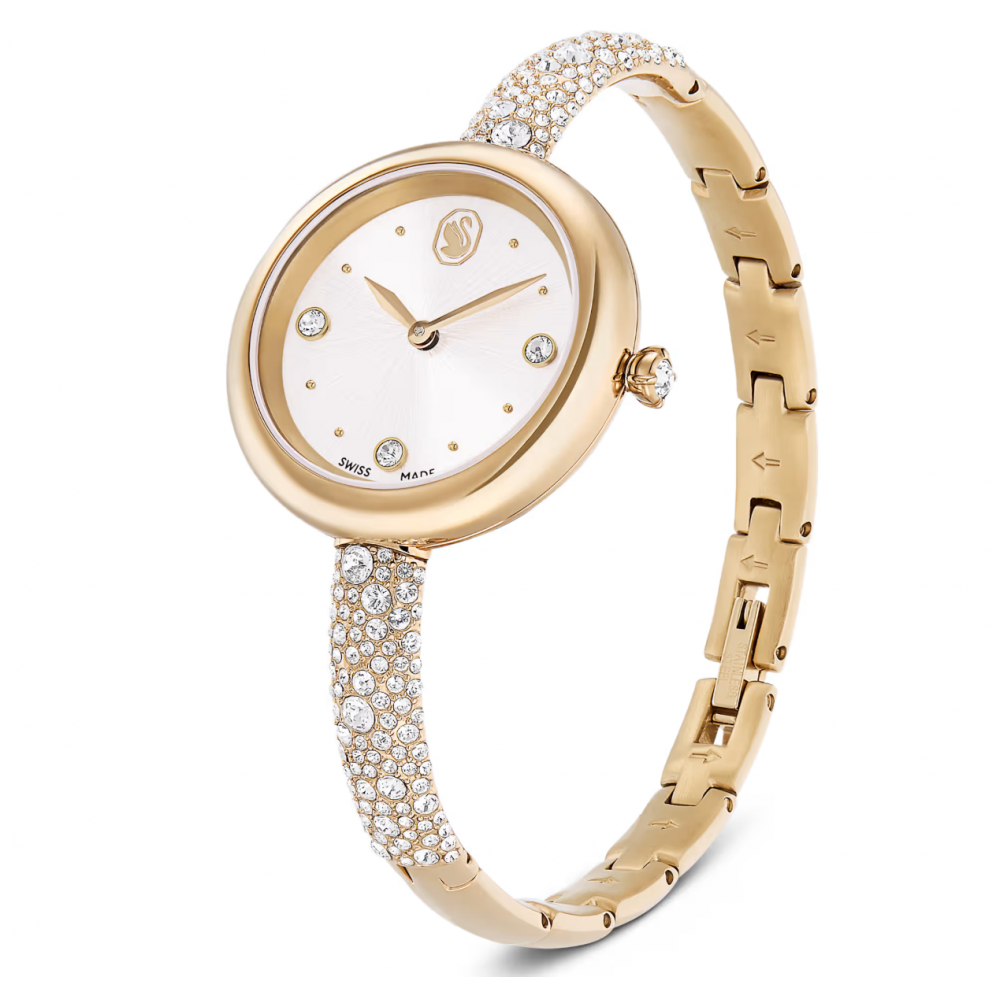 SWAROVSKI Syblima Bangle Eλβετικής κατασκευής, Μπρασελέ από Ανοξείδωτο Ατσάλι, Χρυσός τόνος, 5734635