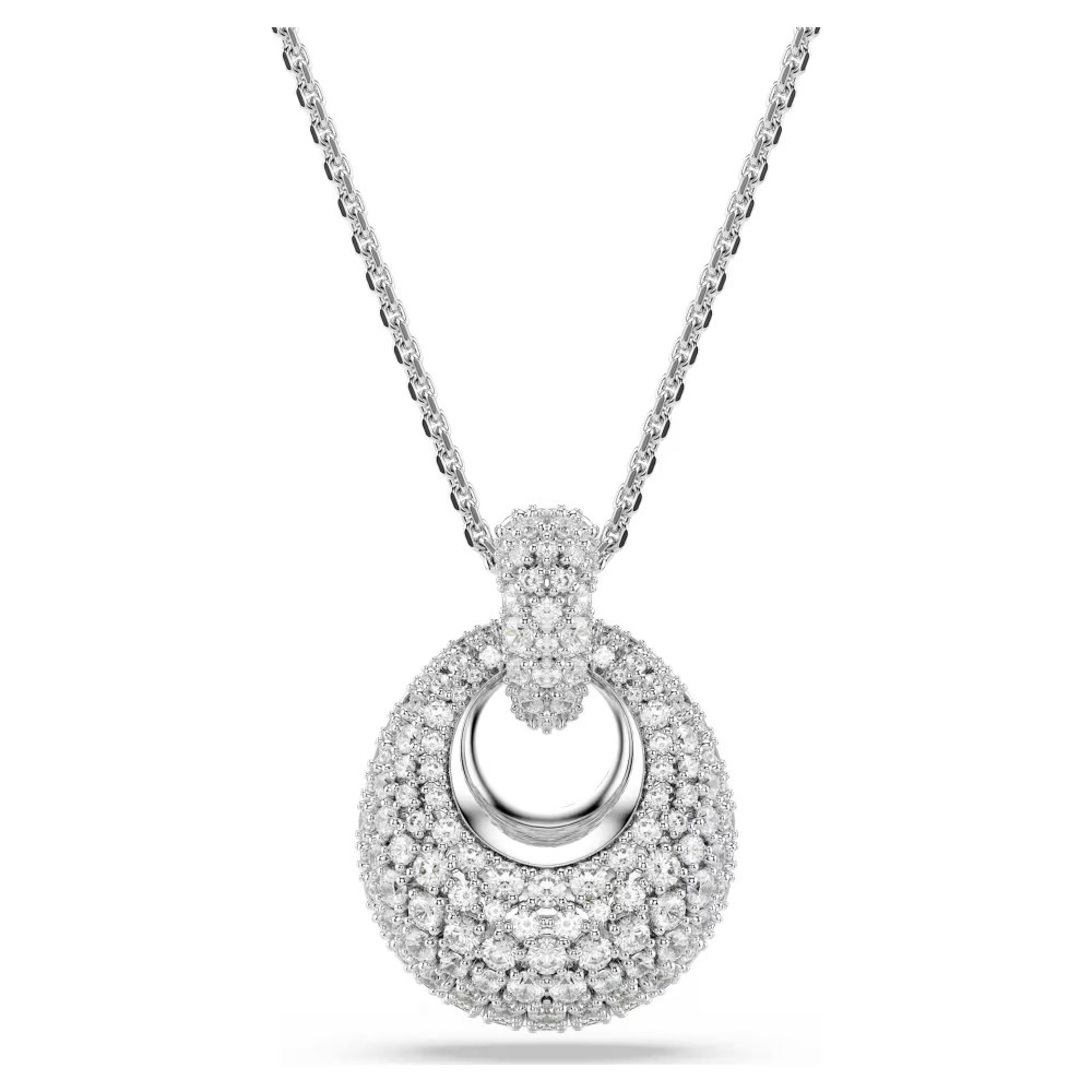 SWAROVSKI Μενταγιόν Sublima, Στρογγυλή κοπή, Λευκό, Επιμετάλλωση ροδίου 5735223
