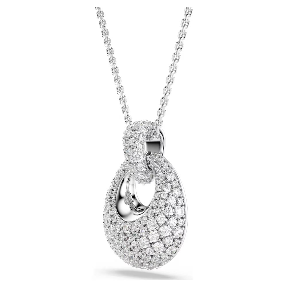 SWAROVSKI Μενταγιόν Sublima, Στρογγυλή κοπή, Λευκό, Επιμετάλλωση ροδίου 5735223