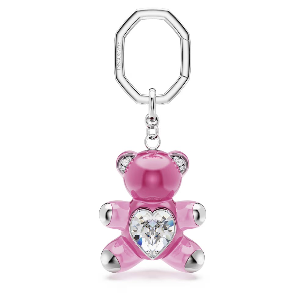 SWAROVSKI Μπρελόκ Teddy, Αρκούδα, Ροζ, Επιμετάλλωση Ροδίου 5735365