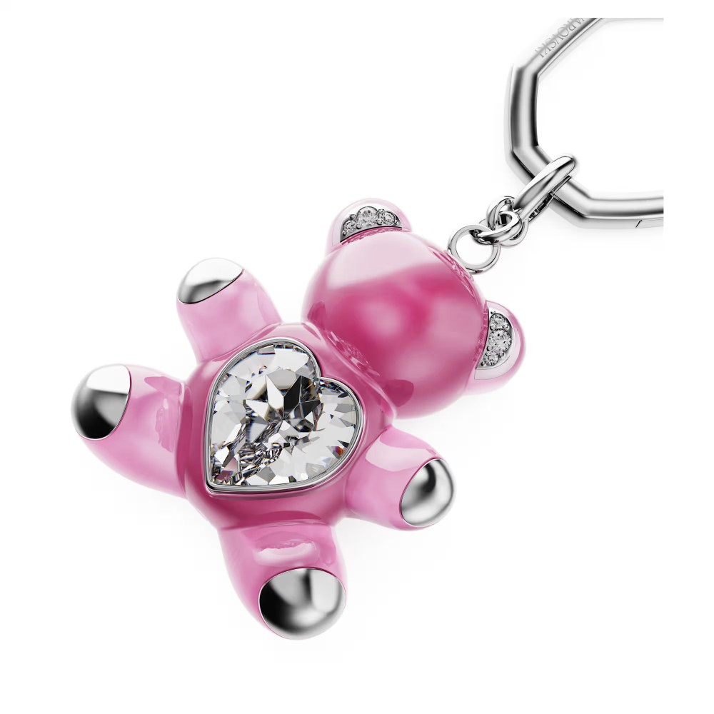 SWAROVSKI Μπρελόκ Teddy, Αρκούδα, Ροζ, Επιμετάλλωση Ροδίου 5735365