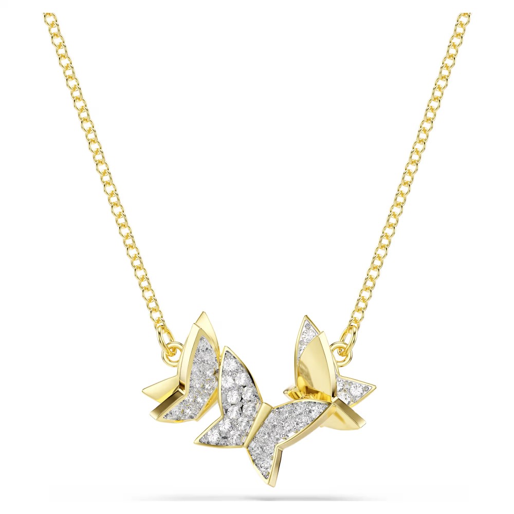 SWAROVSKI Κολιέ Idyllia lilia Πεταλούδα, Λευκό, Επιμετάλλωση σε χρυσό τόνο 5736068