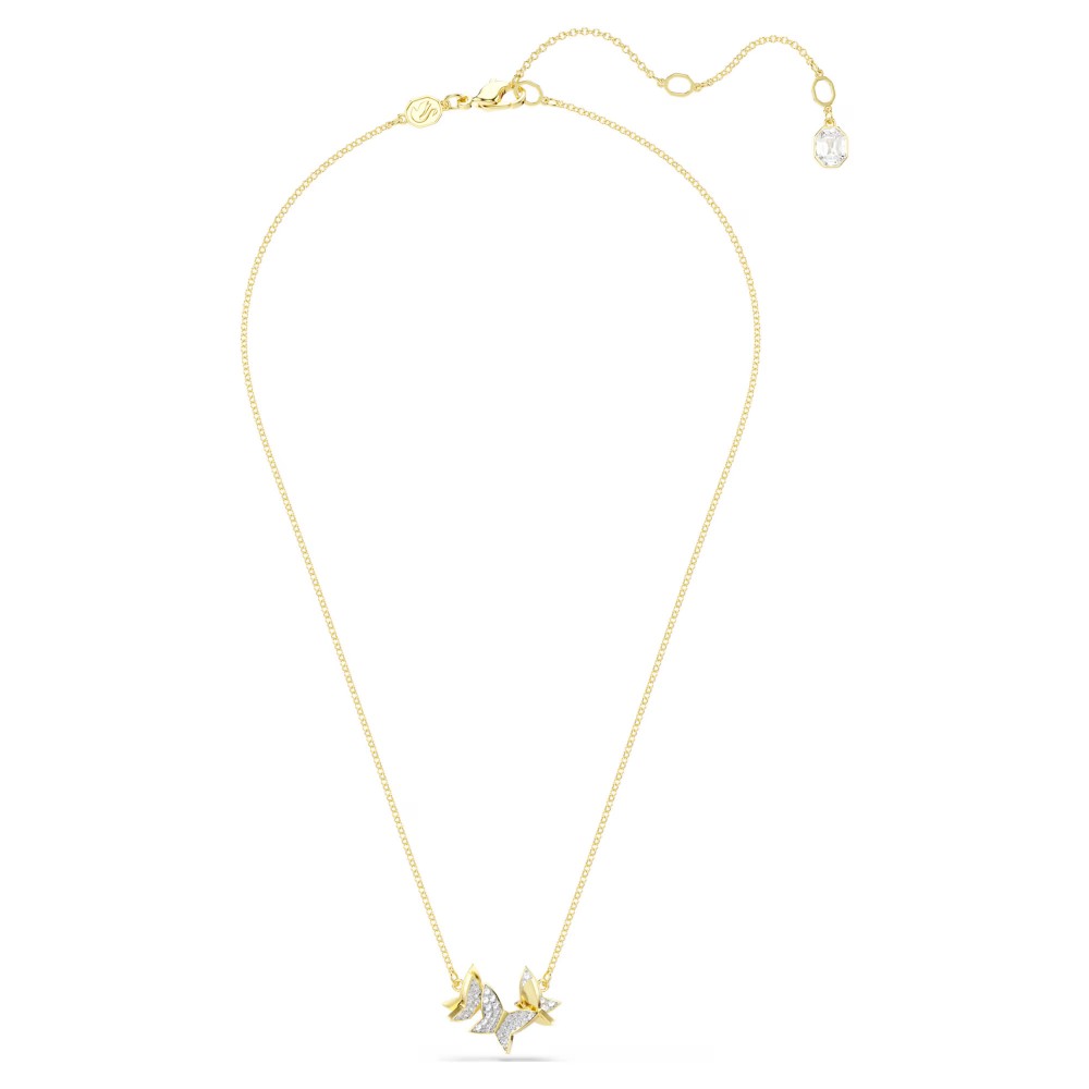 SWAROVSKI Κολιέ Idyllia lilia Πεταλούδα, Λευκό, Επιμετάλλωση σε χρυσό τόνο 5736068