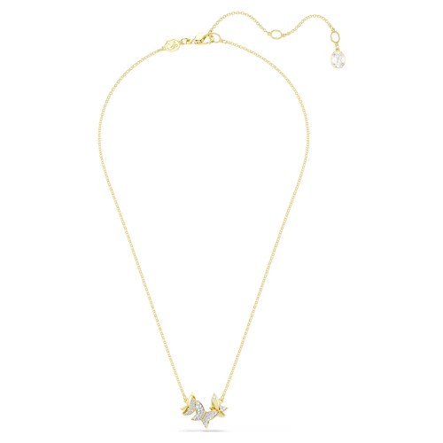 SWAROVSKI Κολιέ Idyllia lilia Πεταλούδα, Λευκό, Επιμετάλλωση σε χρυσό τόνο 5736068