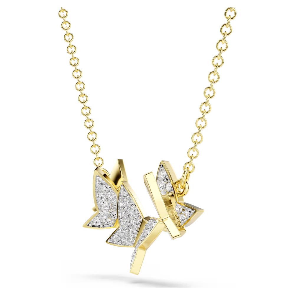 SWAROVSKI Κολιέ Idyllia lilia Πεταλούδα, Λευκό, Επιμετάλλωση σε χρυσό τόνο 5736068