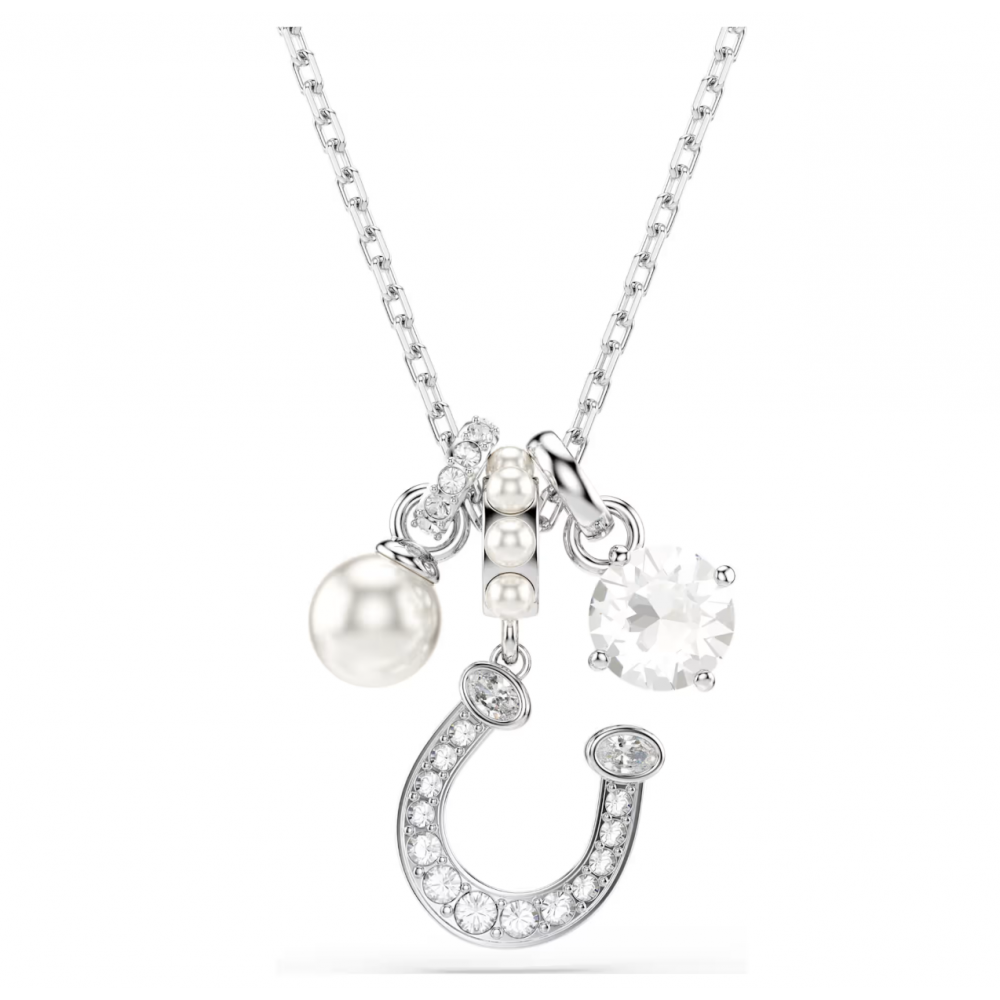 SWAROVSKI Symbolica, Crystal Pearl, Στρογγυλή κοπή, Pave, Λευκό, Πέταλο, Επιμετάλλωση ροδίου 5736247