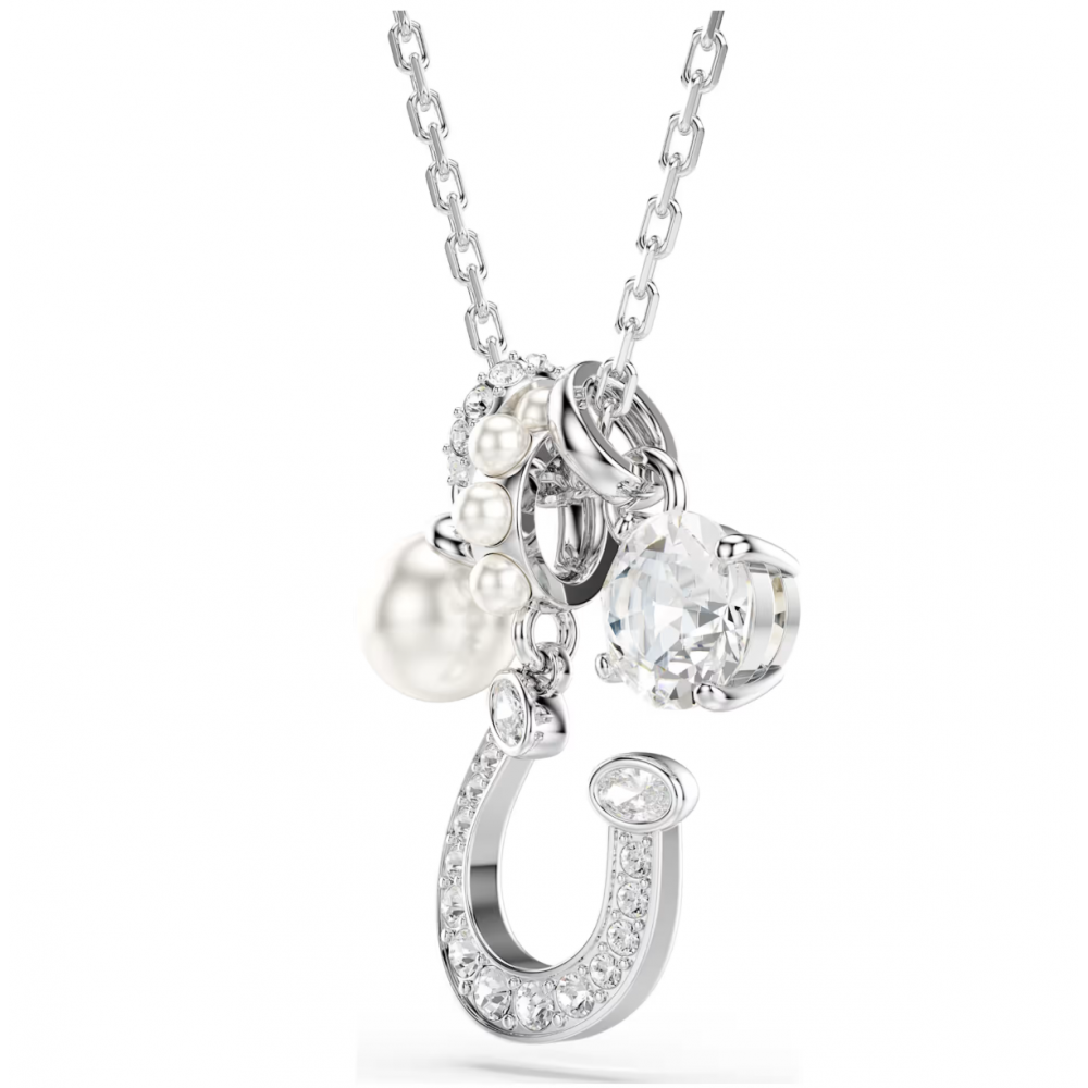 SWAROVSKI Symbolica, Crystal Pearl, Στρογγυλή κοπή, Pave, Λευκό, Πέταλο, Επιμετάλλωση ροδίου 5736247