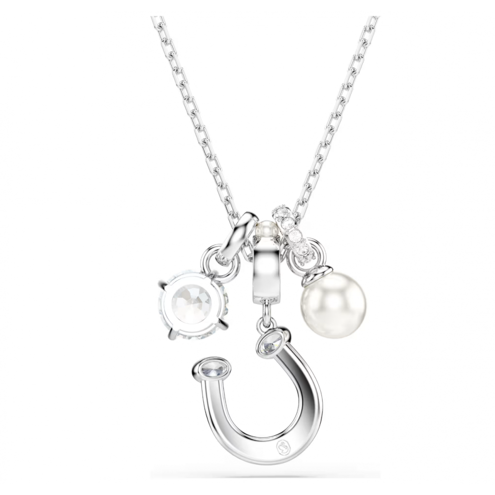 SWAROVSKI Symbolica, Crystal Pearl, Στρογγυλή κοπή, Pave, Λευκό, Πέταλο, Επιμετάλλωση ροδίου 5736247