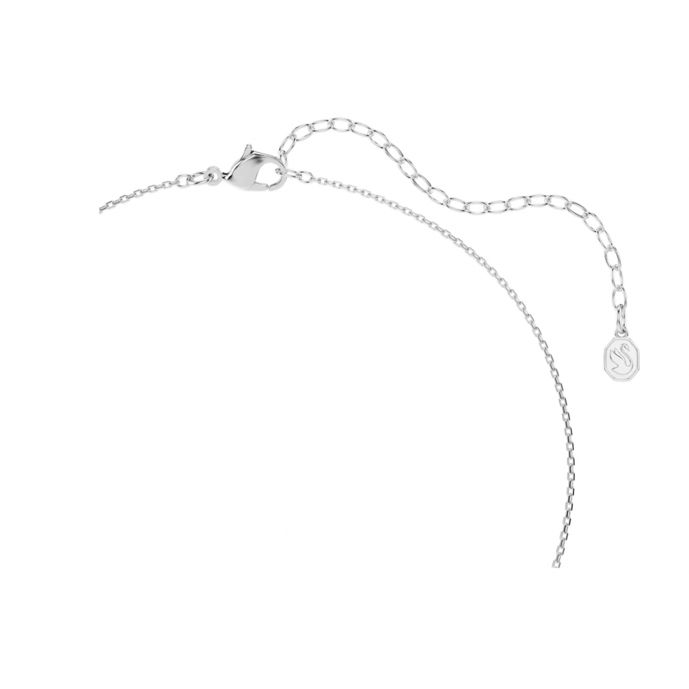 SWAROVSKI Symbolica, Μενταγιόν με Αλυσίδα, Crystal Pearl, Στρογγυλή κοπή, Pave, Λευκό, Πέταλο, Επιμετάλλωση ροδίου 5736972