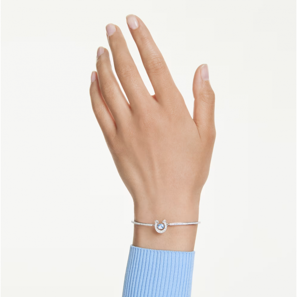 SWAROVSKI Βραχιόλι Symbolica, Pave, Πέταλο, Μπλε, Επιμετάλλωση ροδίου 5736983