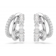 SWAROVSKI Σκουλαρίκια Κρίκοι Hyperbola, Στρογγυλή Κοπή, Λευκά, Επιμετάλλωση ροδίου 5737110