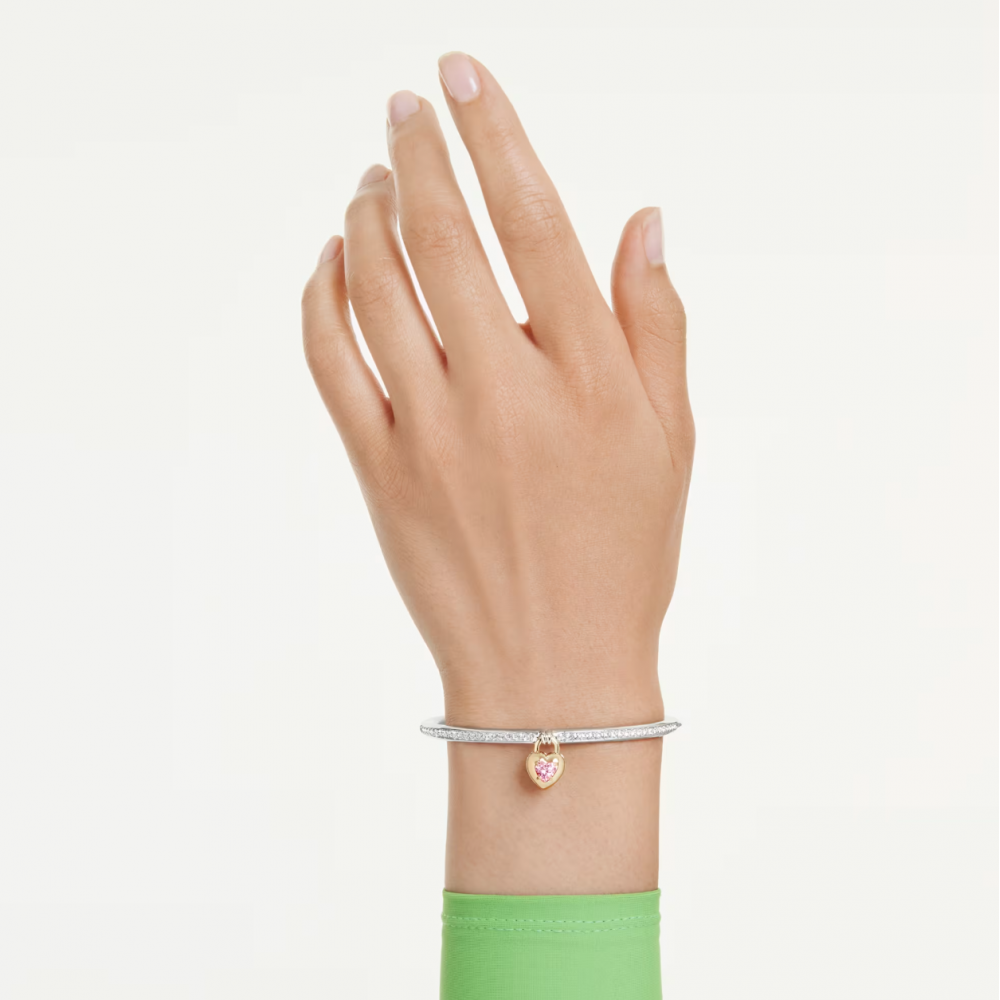 SWAROVSKI Άκαμπτο Βραχιόλι Idyllia, Καρδιά, Ροζ, Διάφορα Μέταλλα 5737266