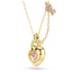 SWAROVSKI Idyllia Μενταγιόν με αλυσίδα, Ροζ, Μίξη Κοπών, Καρδιά με Κλειδί, Χρυσός Τόνος 5737288