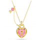 SWAROVSKI Idyllia Μενταγιόν με αλυσίδα, Ροζ, Μίξη Κοπών, Καρδιά με Κλειδί, Χρυσός Τόνος 5737288