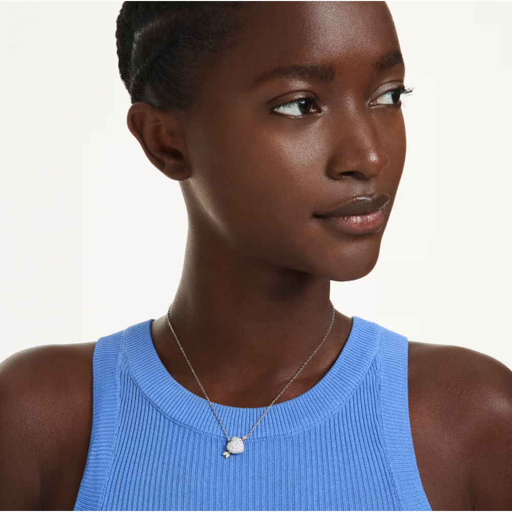 SWAROVSKI Idyllia Μενταγιόν με αλυσίδα, Λευκό, Μίξη Κοπών, Καρδιά με Βέλος, Διάφορα Μέταλλα 5737291