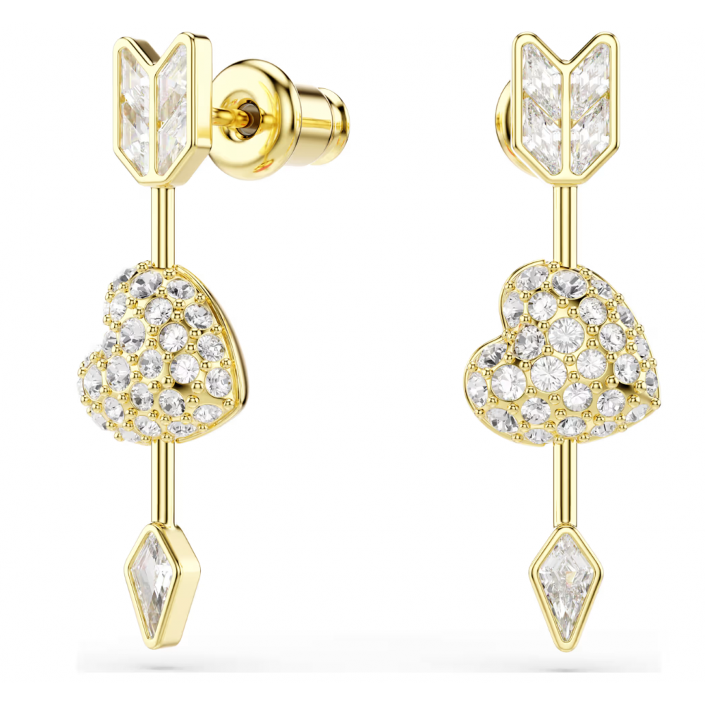 SWAROVSKI Σκουλαρίκια-σταγόνα Idyllia Μείξη κοπών, Λευκά, Επιμετάλλωση σε Χρυσό Τόνο 5737295