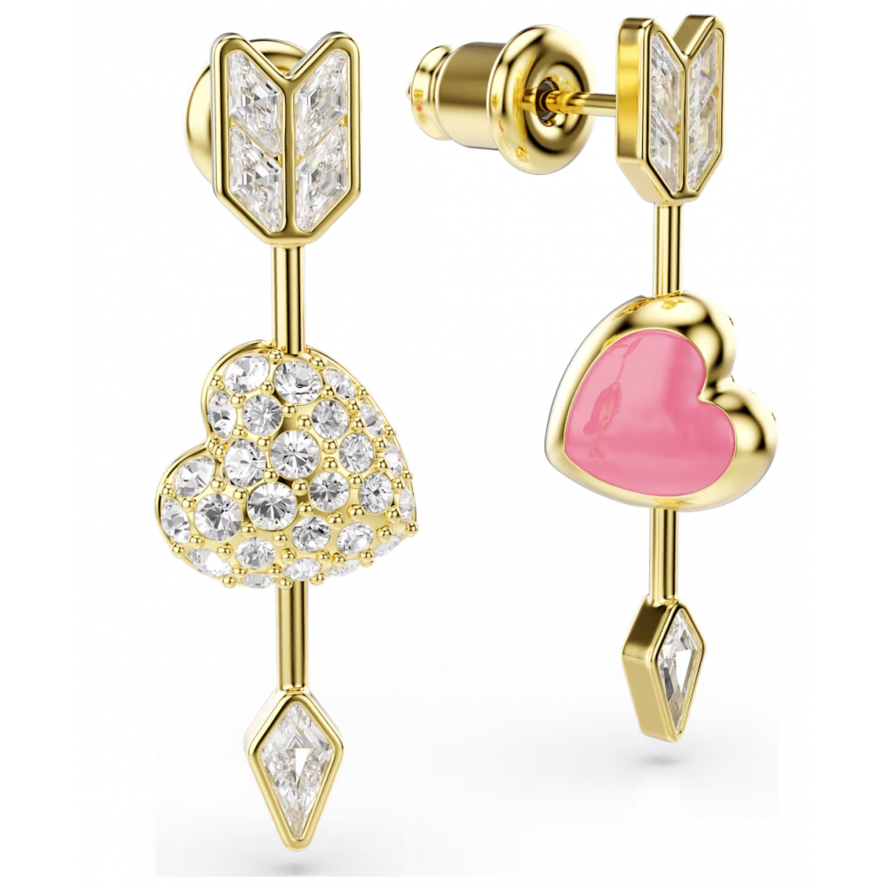 SWAROVSKI Σκουλαρίκια-σταγόνα Idyllia Μείξη κοπών, Λευκά, Επιμετάλλωση σε Χρυσό Τόνο 5737295