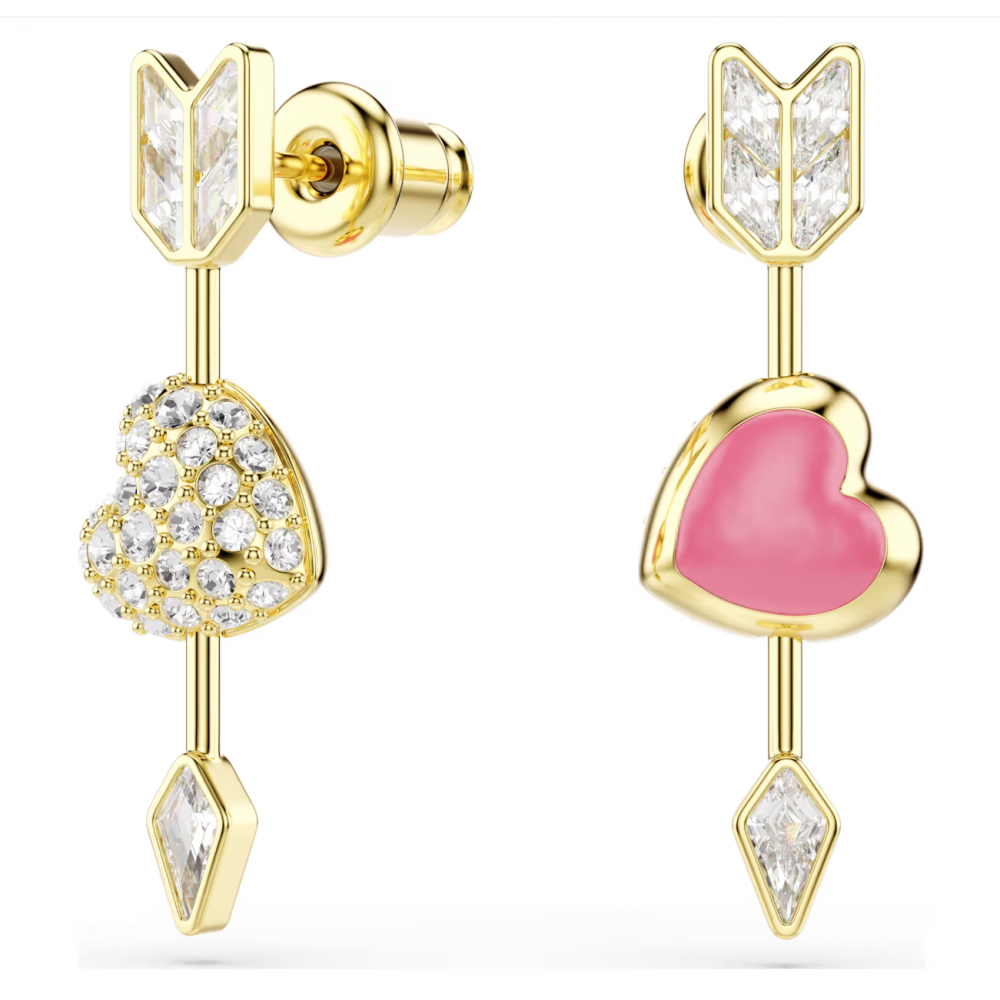 SWAROVSKI Σκουλαρίκια-σταγόνα Idyllia Μείξη κοπών, Λευκά, Επιμετάλλωση σε Χρυσό Τόνο 5737295