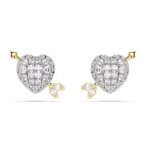 SWAROVSKI Σκουλαρίκια Idyllia Μείξη κοπών, Λευκά, Καρδιά με Βέλος, Διάφορα Μέταλλα 5737298