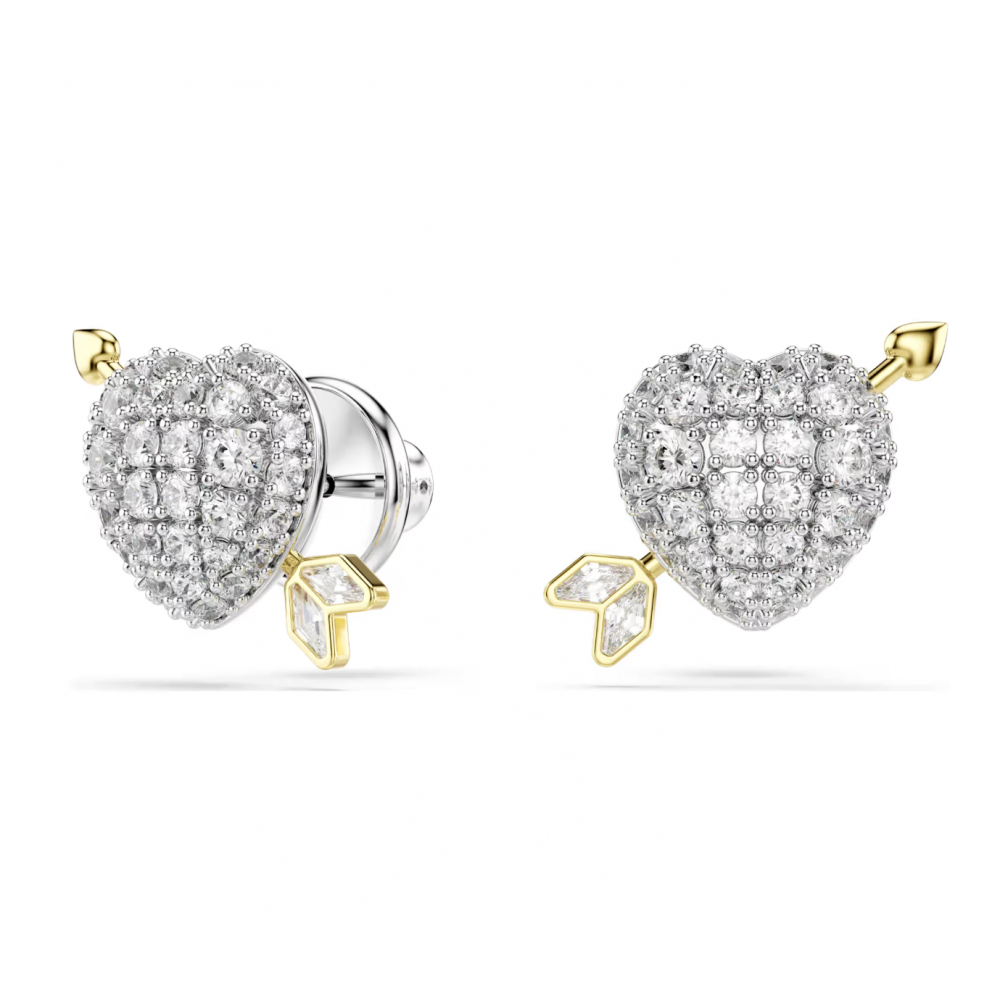 SWAROVSKI Σκουλαρίκια Idyllia Μείξη κοπών, Λευκά, Καρδιά με Βέλος, Διάφορα Μέταλλα 5737298