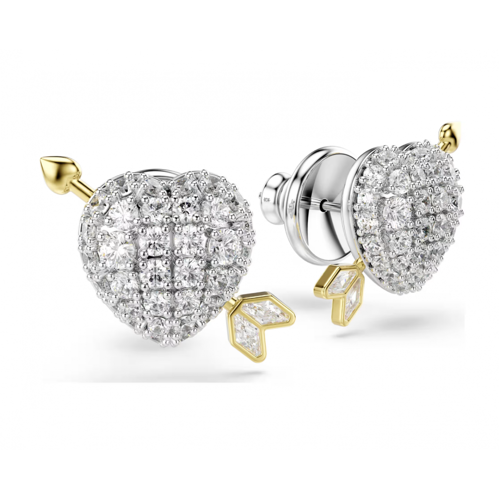 SWAROVSKI Σκουλαρίκια Idyllia Μείξη κοπών, Λευκά, Καρδιά με Βέλος, Διάφορα Μέταλλα 5737298