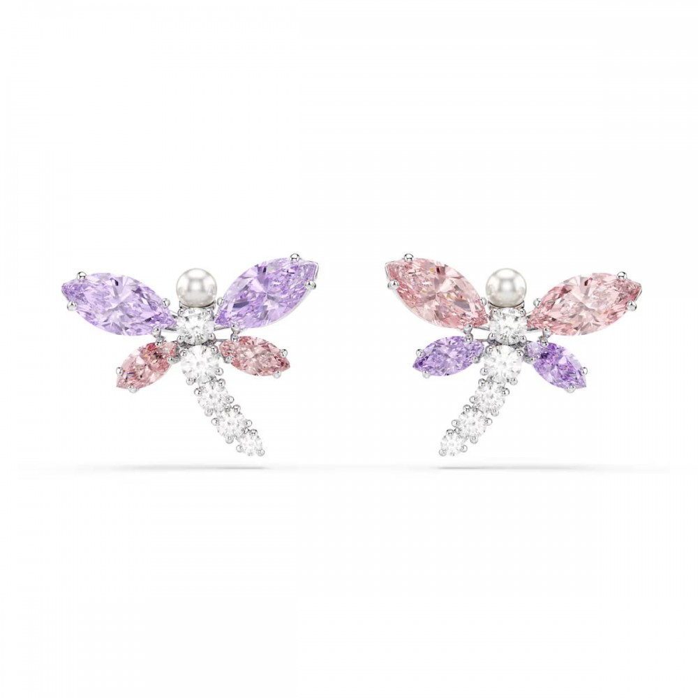 SWAROVSKI Ariana Grande Σκουλαρίκια Πολύχρωμα, Μίξη Κοπών, Λιβελούλα, Επιροδιωμένο 5737371