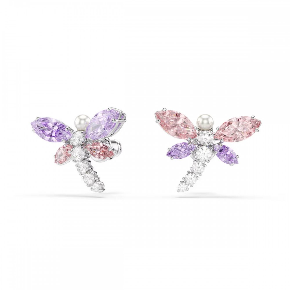 SWAROVSKI Ariana Grande Σκουλαρίκια Πολύχρωμα, Μίξη Κοπών, Λιβελούλα, Επιροδιωμένο 5737371